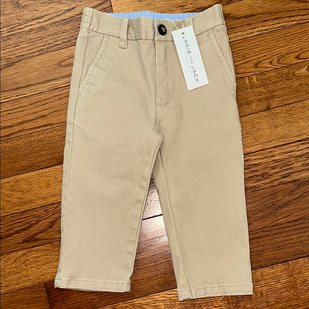NWT Janie and Jack Khaki Pants - Size 12-18 months.